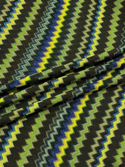 Трикотаж шерсть с вискозой и люрексом Missoni желто-зеленый с зигзагами