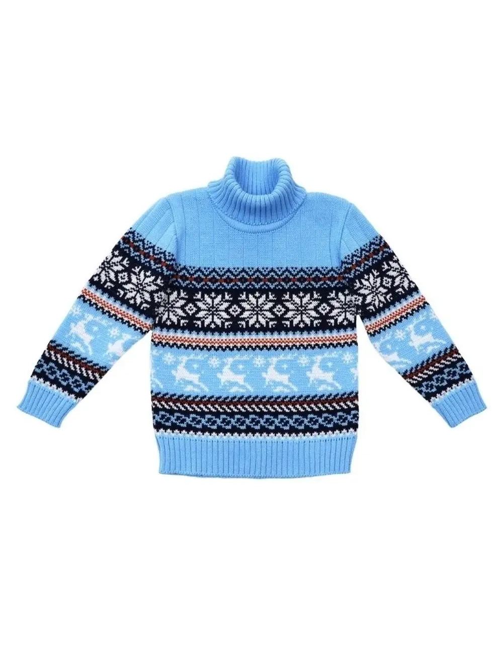 Свитер вязаный с оленями новогодний