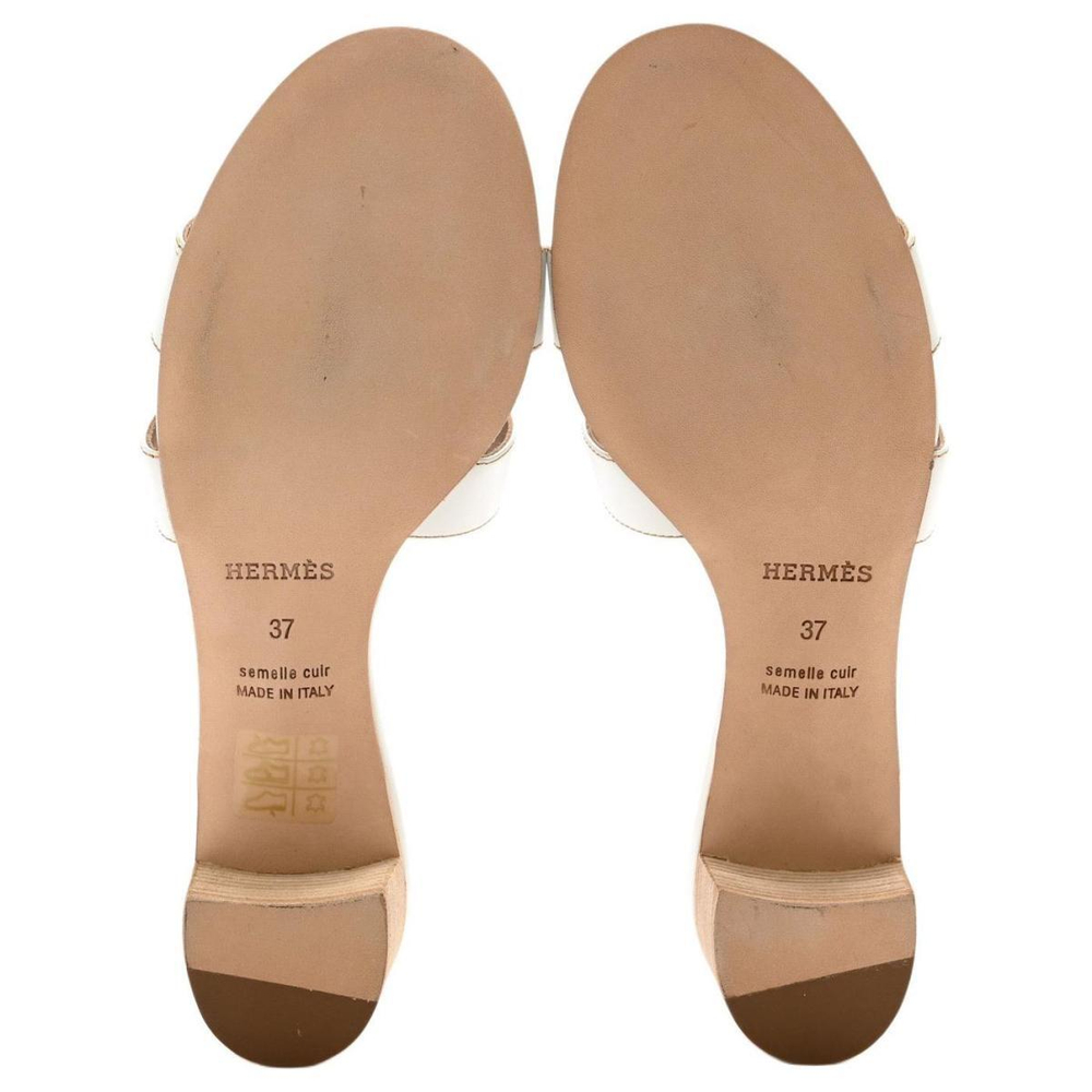 Hermes Oasis casual and comfortable rubber-soled slippers women's white, H071002Z