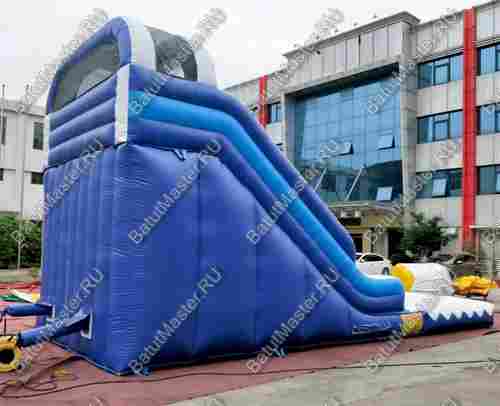 Надувная горка "Синяя тучка" размер 9*4*6 м