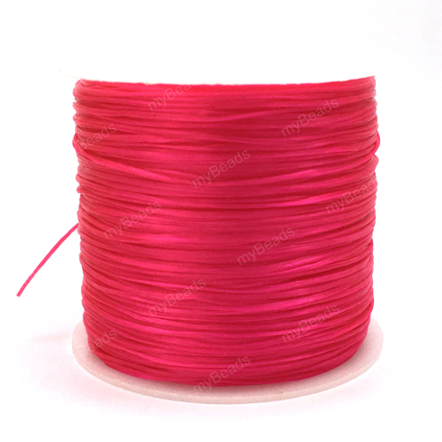 Резинка для браслета многослойная неон-розовая 0.7 мм (катушка ок.60 м)