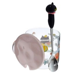 GAEM Кружка с крышкой и ложкой, 300 мл, L11 W9 H12 см, 4в.