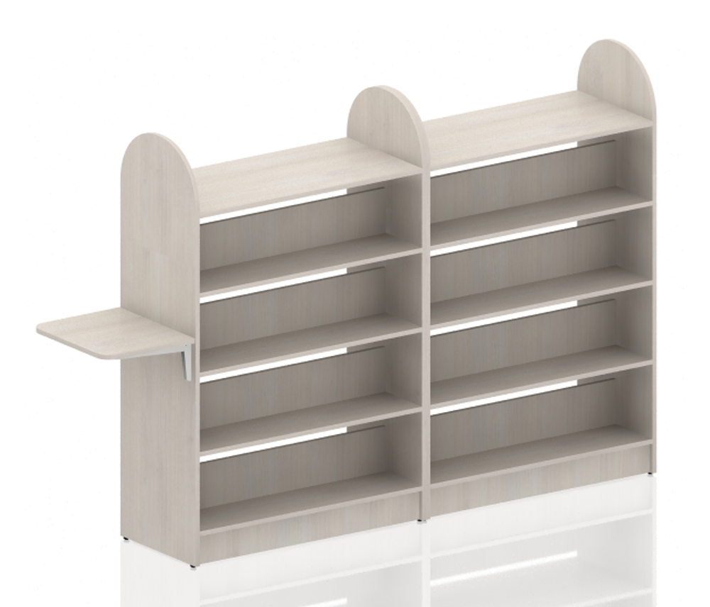 Стеллаж библиотечный двухсторонний Д900 с откидным столиком коллекции Поколение А