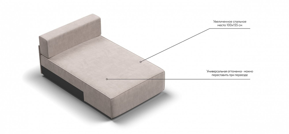 Босс Софт Модуль оттоманка Велюр Монолит латте