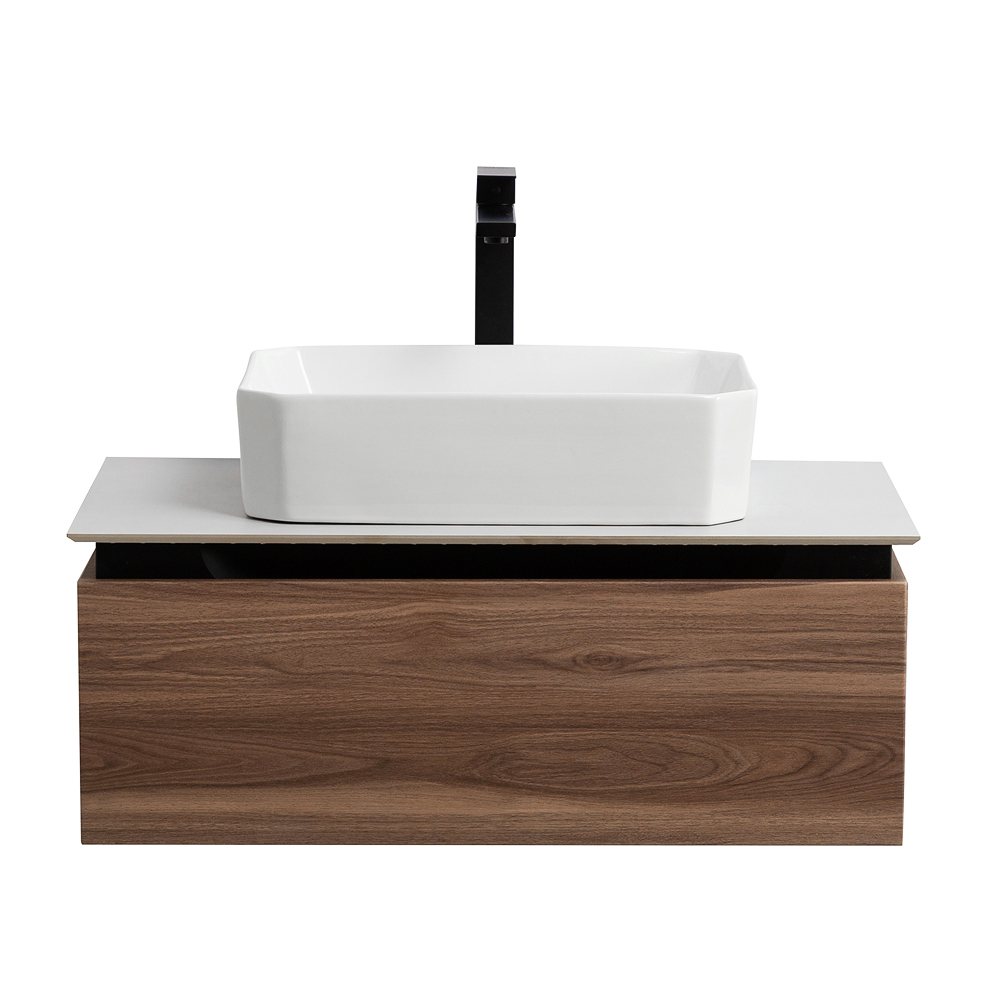 Мебель для ванной со столешницей и накладной раковиной Cezares SLIDER 80 Орех дымчатый SLIDER-800-1C-SO-NA-P