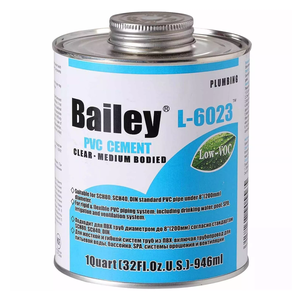 Bailey Клей для труб L-6023 с кисточкой, банка 946мл
