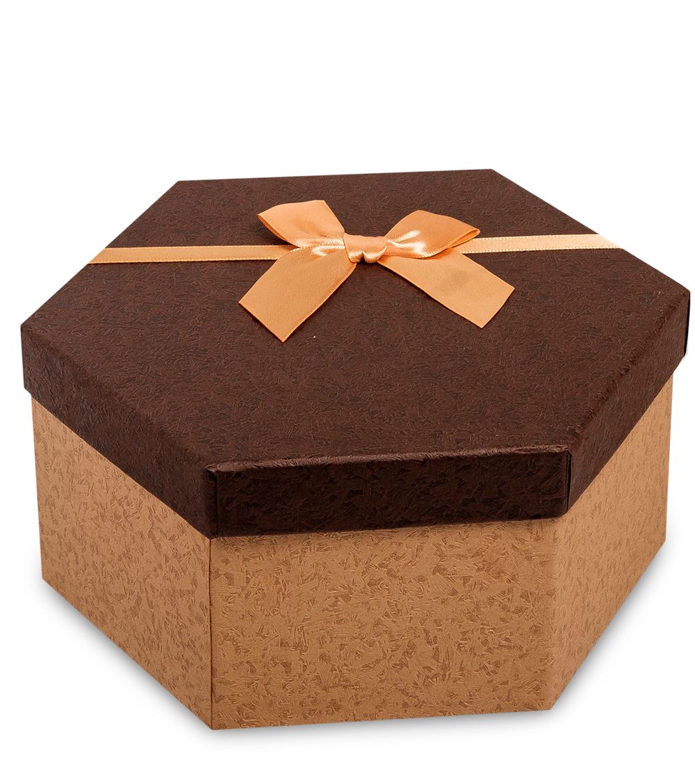 WG-26/3-F Коробка подарочная «Шестиугольник» цв.беж./коричн.