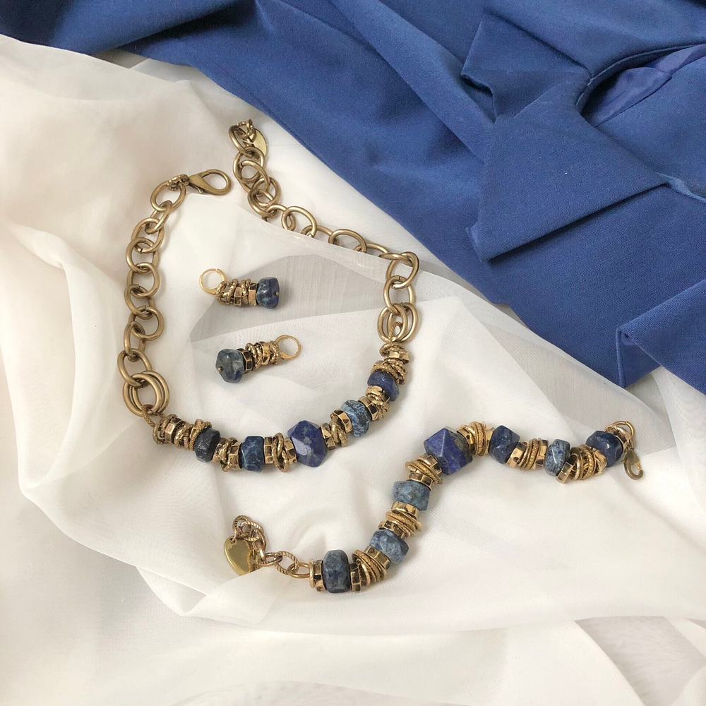 HMG 1019 лазурит Колье арт.1657