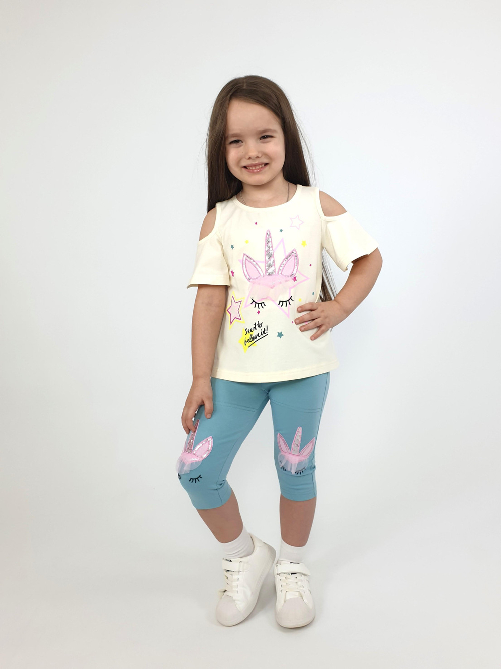 02-124-7 Комплект для девочки (джемпер+ лосины)