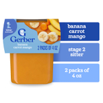 Gerber, 2nd Foods®, Sutter, банан, морковь и манго, 2 шт. в упаковке, 113 г (4 унции)
