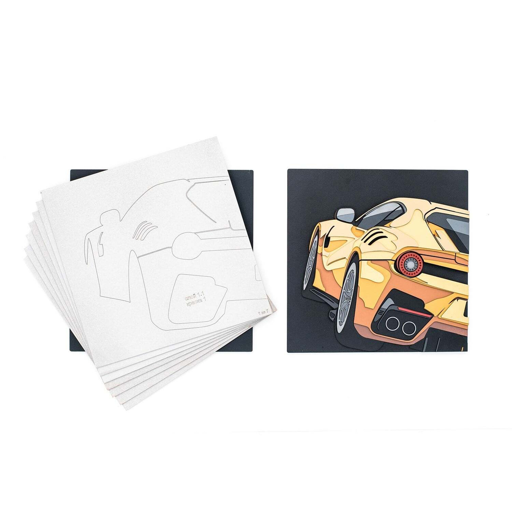 Феррари F12 TDF от Sam Craft - сборная объемная 3D картина из дерева своими руками ferrari F12 TDF