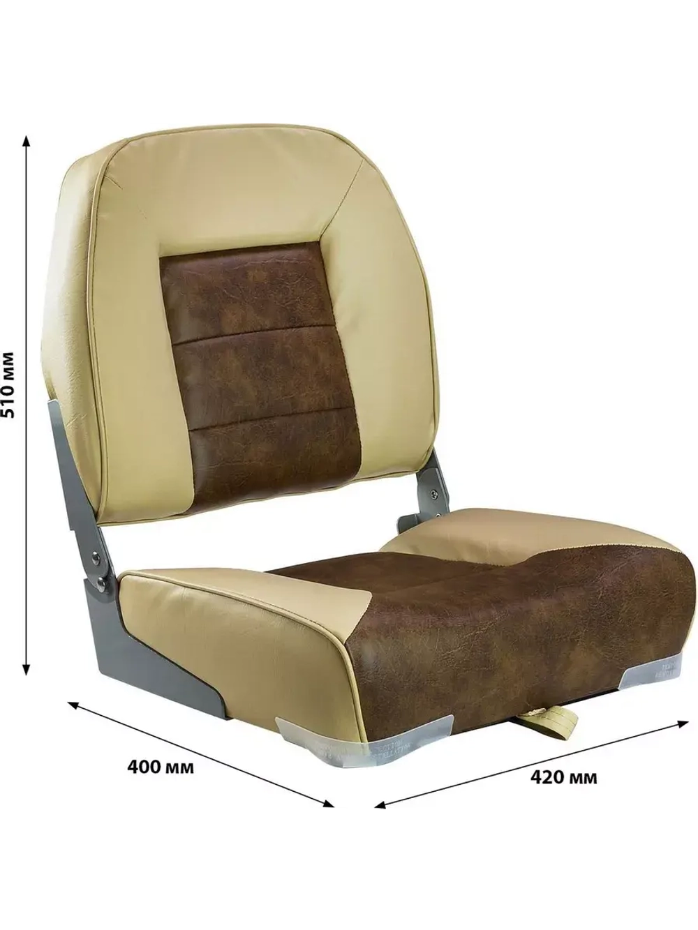 Кресло MR мягкое складн., винил (песочный/корич) 75121SB-MR