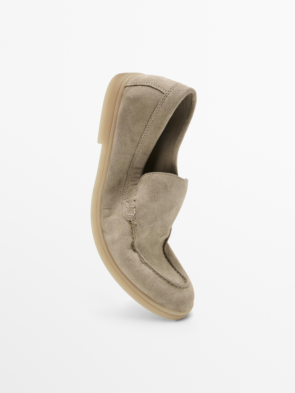 Massimo Dutti Лоферы из натуральной кожи, бежевый