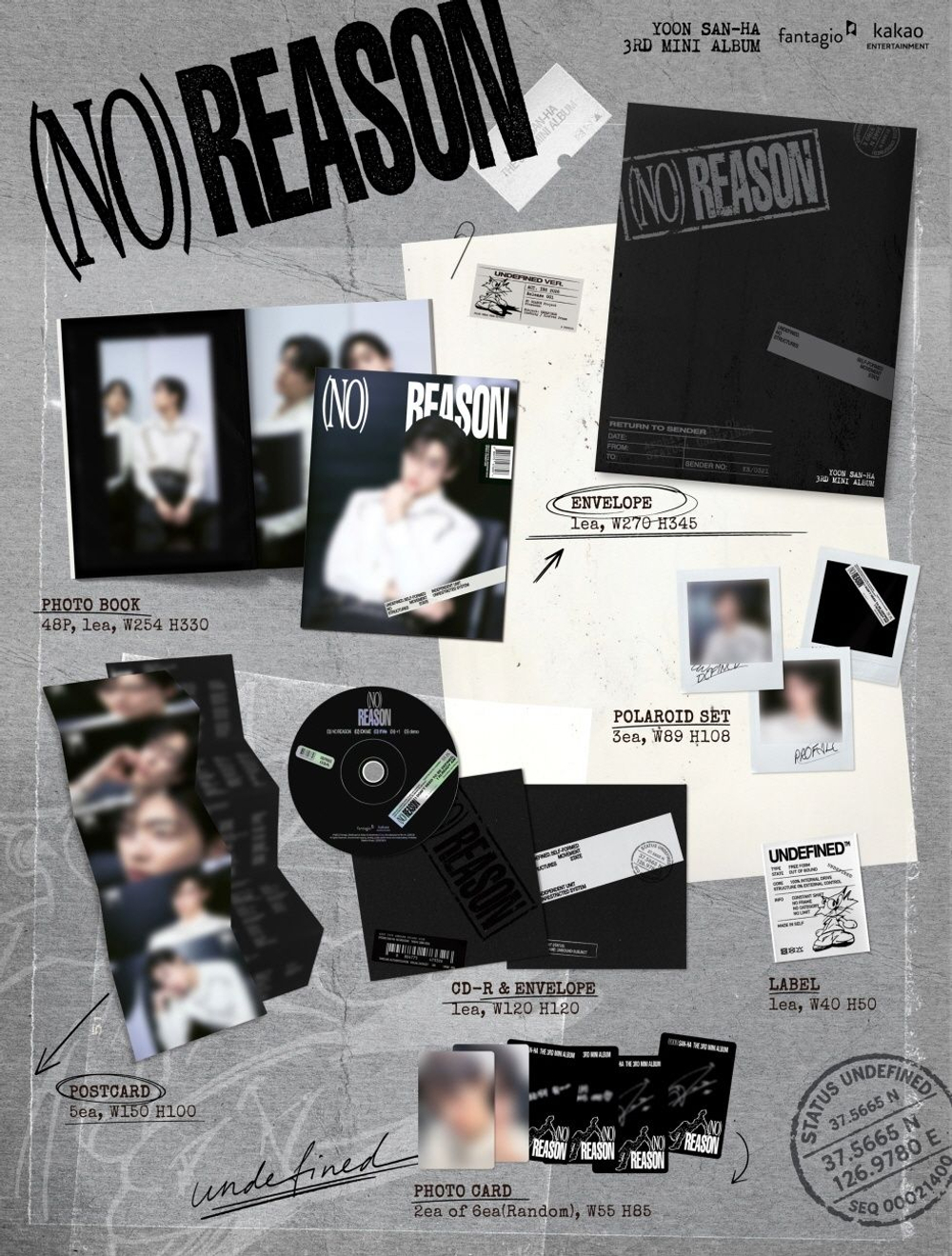 (ПРЕДЗАКАЗ) Альбом YOON SANHA - NO REASON 3rd Mini Album 2 Version SET