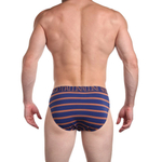 Мужские хлопковые трусы-слипы в полоску (Размер: M) (Цвет: коричневый)