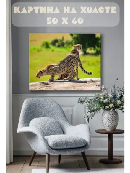 Картина на стену 40 X 50 Гепарды