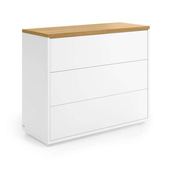 Комод Abilen шпон дуба и белый лак 90 x 75 cm