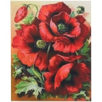 Алмазная мозаика на подрамнике с полным заполнением «МИР ЯРКИХ КРАСОК», маки, 30*40см