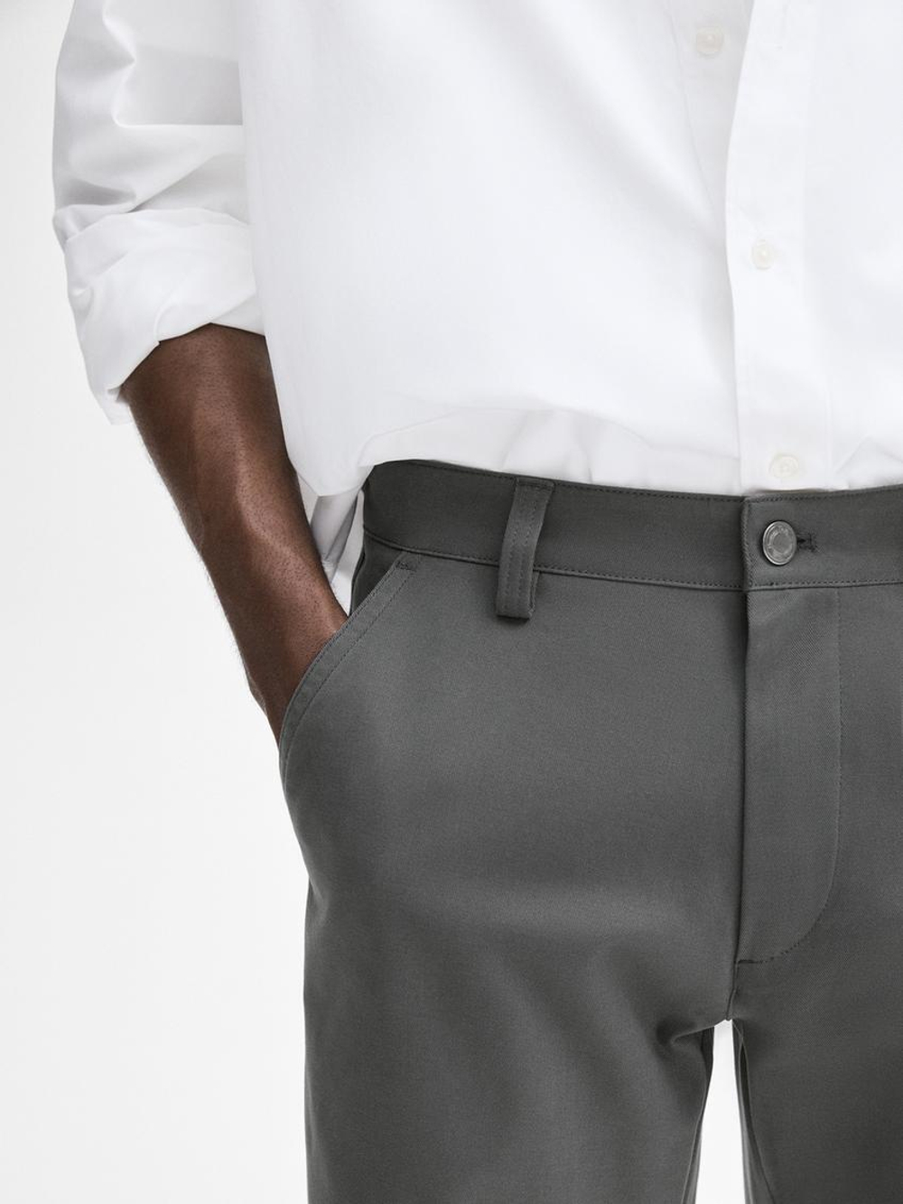 Massimo Dutti Зауженные джинсовые брюки из смесового хлопка, серый