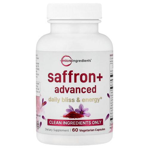 Micro Ingredients, Saffron+ Advanced, 60 вегетарианских капсул