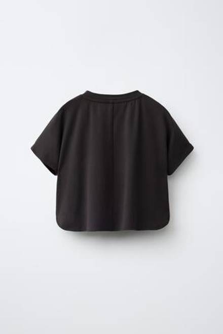 ZARA СПОРТИВНАЯ ФУТБОЛКА СВОБОДНОГО КРОЯ, АНТРАЦИТОВО-СЕРЫЙ