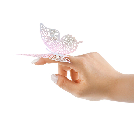 Наклейки Волшебные бабочки Белые Голография