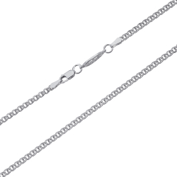 Цепь из серебра/Бисмарк/Родий/Со вставкой "Спаси и сохрани"/С алмазной огранкой