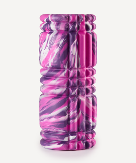 Ролик массажный FA-508, EVA/PP, низкая жесткость, 33x14 cм, розовый камуфляж/черный