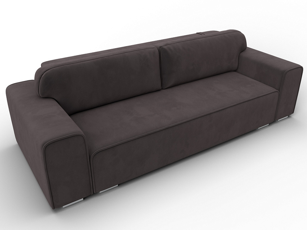 Диван прямой Лига-029, ВЕЛЮР Коричневый