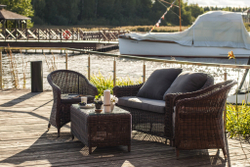 "Кон Панна" диван из искусственного ротанга двухместный, цвет коричневый