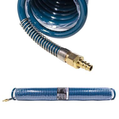 Шланг витой полиуретановый 10мм х 14мм х 20м с быстроразъемами (латунь, максимальное давление - 15bar, рабочая температура от -20 до +60 гр.) Forsage F-1410-20M