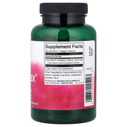 Swanson, Cran-Max®, 500 мг, 120 растительных капсул