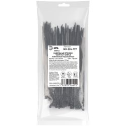 Кабельная стяжка ЭРА NO-224-197 (хомут) нейлоновая 2.5 х 200 мм чёрная (100 шт/уп) Simple | Кабельные стяжки (хомуты)