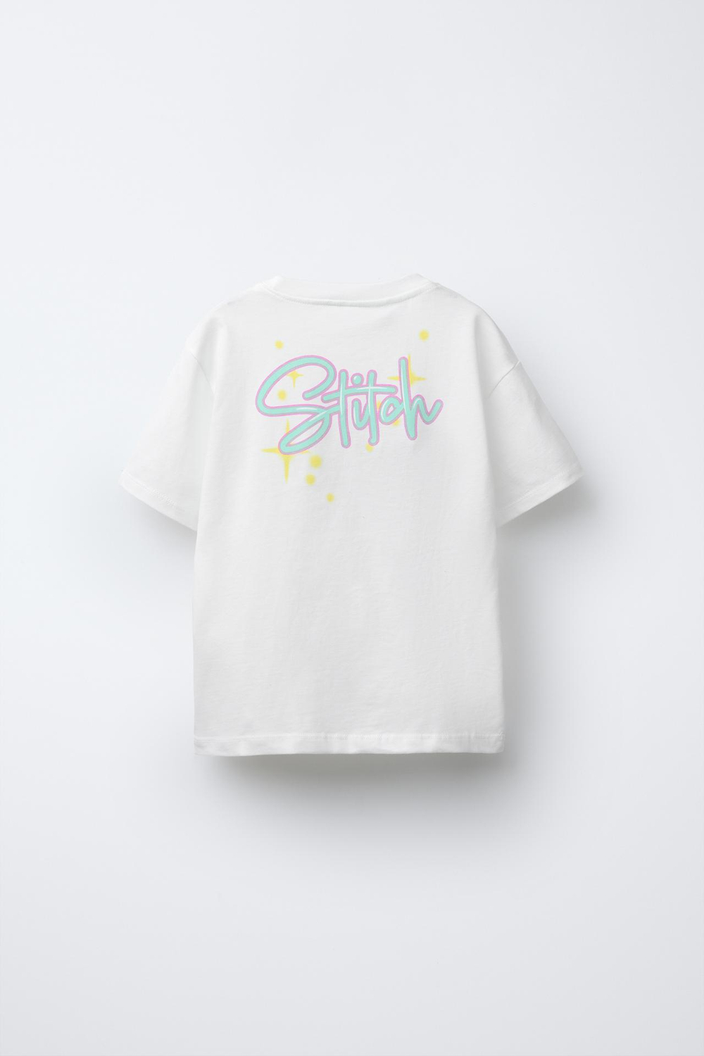 ZARA ФУТБОЛКА С ПРИНТОМ LILO & STITCH © DISNEY, БЕЛЫЙ