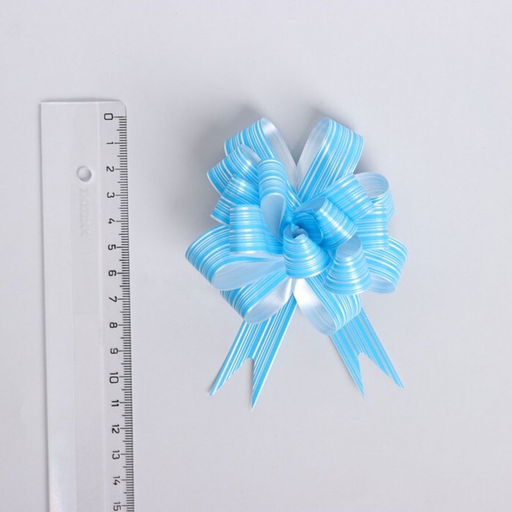 Бант-шар № 1,8 "Тонкие полоски", цвет голубой