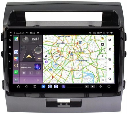 Магнитола для Toyota Land Cruiser 200 2007-2015 (экран климата внизу) - Kuberg QLed, Android 13, TS20, CarPlay, SIM-слот
