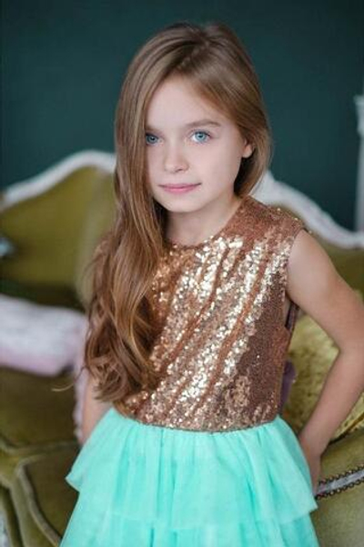 Платье детское KAFTAN, рост 86-92 см (28), золотой/бирюзовый