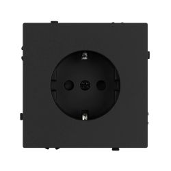 Механизм электрической розетки SCT-NOBE-MEU1-SFPL-BK (230V, 16A) (Arlight, Черный оникс) 054277