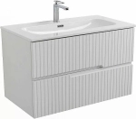 Тумба с раковиной Cezares DUET-N 80 DUET-N-800-2C-SO-FBS-P ясень белая софт