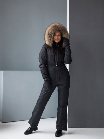 Premium Черный Комбинезон женский зимний