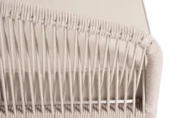 "Канны" правый модуль плетеный из роупа, основание дуб, роуп бежевый круглый, ткань бежевая 052