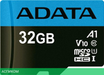Карта памяти A-Data Premier microSDHC 32GB с адаптером (AUSDH32GUICL10A1-RA1)