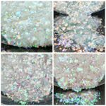 Белые хлопья хамелеон набор - 4 штуки для дизайна ногтей, маникюра, бодиарта, макияжа...