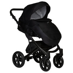 Детская коляска Indigo Mio S 2 в 1 02 черная кожа+черный