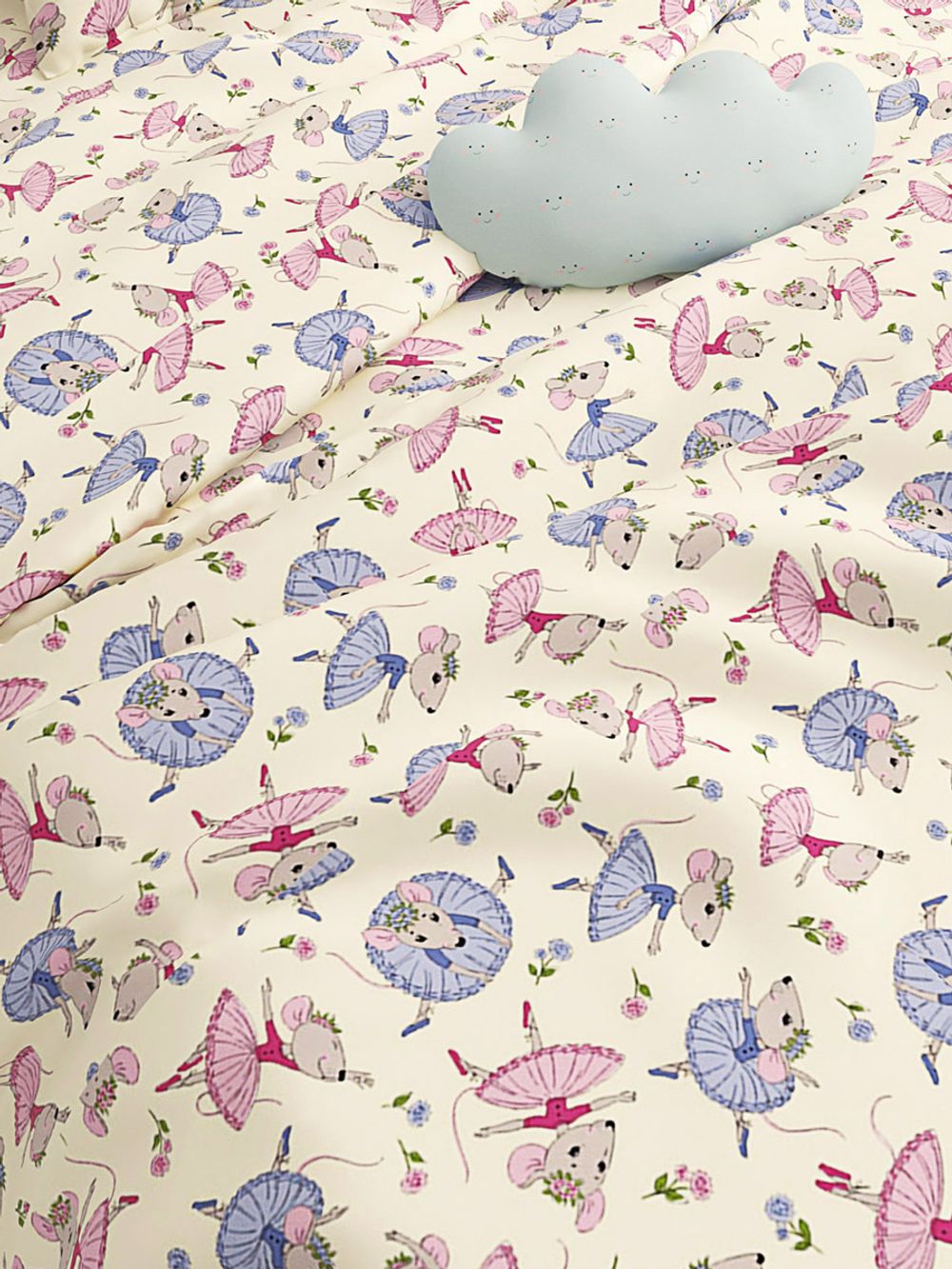 Простынь перкаль Сказка "Мышки-балеринки" 240x215 см