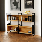 Стеллаж Бьерн из массива сосны с металлическими стенками