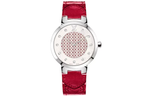 LOUIS VUITTON Wrist Watch Quartz Movement Cow Leather Strap 33mm Red Watch Dial Women"s Watch 50m Water Resistant