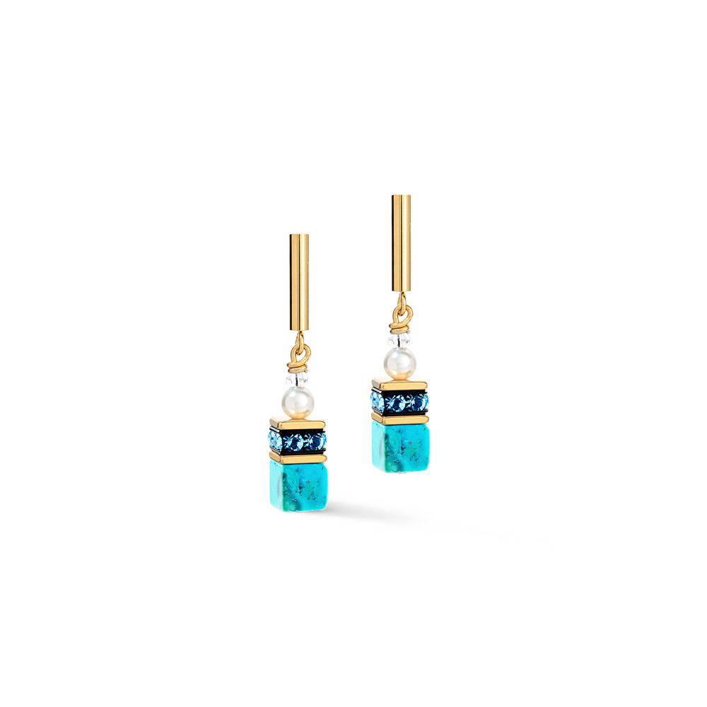 Серьги Coeur de Lion Turquoise-Gold 5086/21-0616