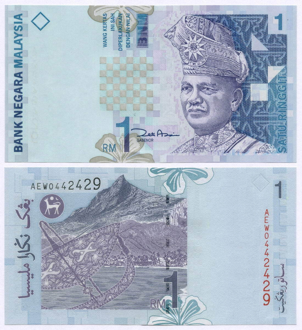Банкнота Малайзия 1 ринггит 2000 год AEW0442429. UNC