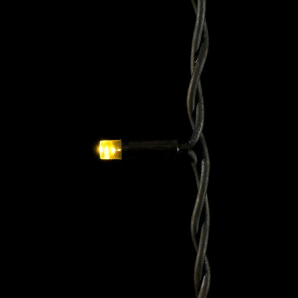 Светодиодная бахрома с колпачком 3,2*0,9 м., 168 теплых белых LED ламп, каучуковый черный провод, LTC (LL168-1-2WW)